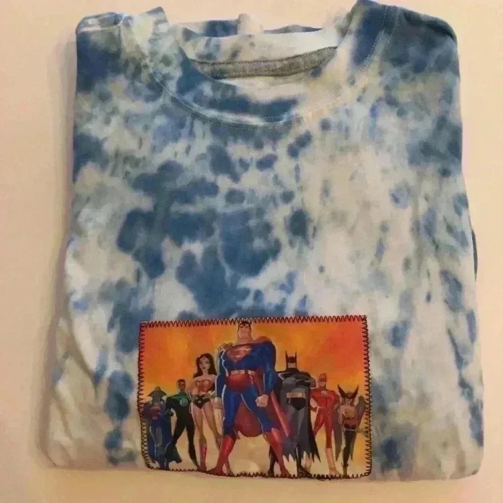 New. SuperHeroes tie dyed long sleeve shirt boys M long sleeve super man